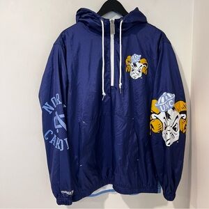 Mitchell & Ness Navy UNC Tar Heels Anorak Quarter Zip Windbreaker Jacket